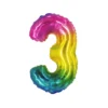 Rainbow Jelly Foil Number Balloon 3