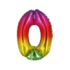 Rainbow Jelly Foil Number Balloon 0