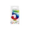 Rainbow Metallic Number Candle 5
