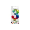Rainbow Metallic Number Candle 3