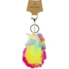 Rainbow Unicorn PomPom Keyring