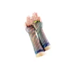 Rainbow Zebra Design Fishnet Gloves