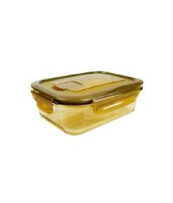Rectangle Amber Borosilicate Glass Container 370ml