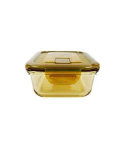 Rectangle Amber Borosilicate Glass Container 370ml