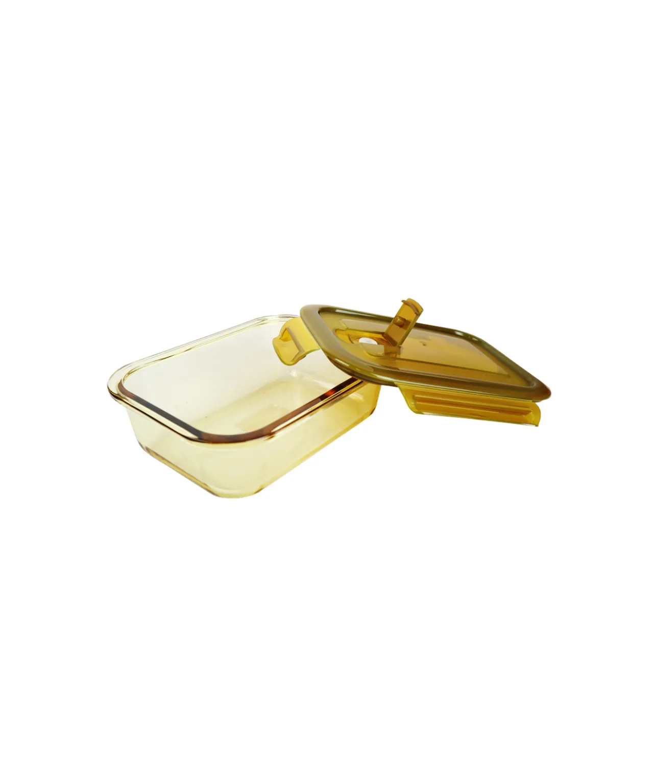 Rectangle Amber Borosilicate Glass Container 650ml