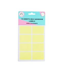 Rectangle Color Self Adhesive Labels Assorted 4.9 x 3.3cm 80pc