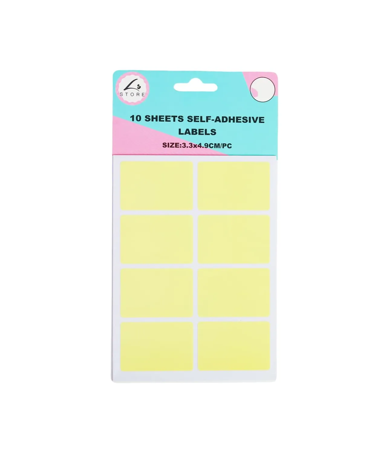 Rectangle Color Self Adhesive Labels Assorted 4.9 x 3.3cm 80pc