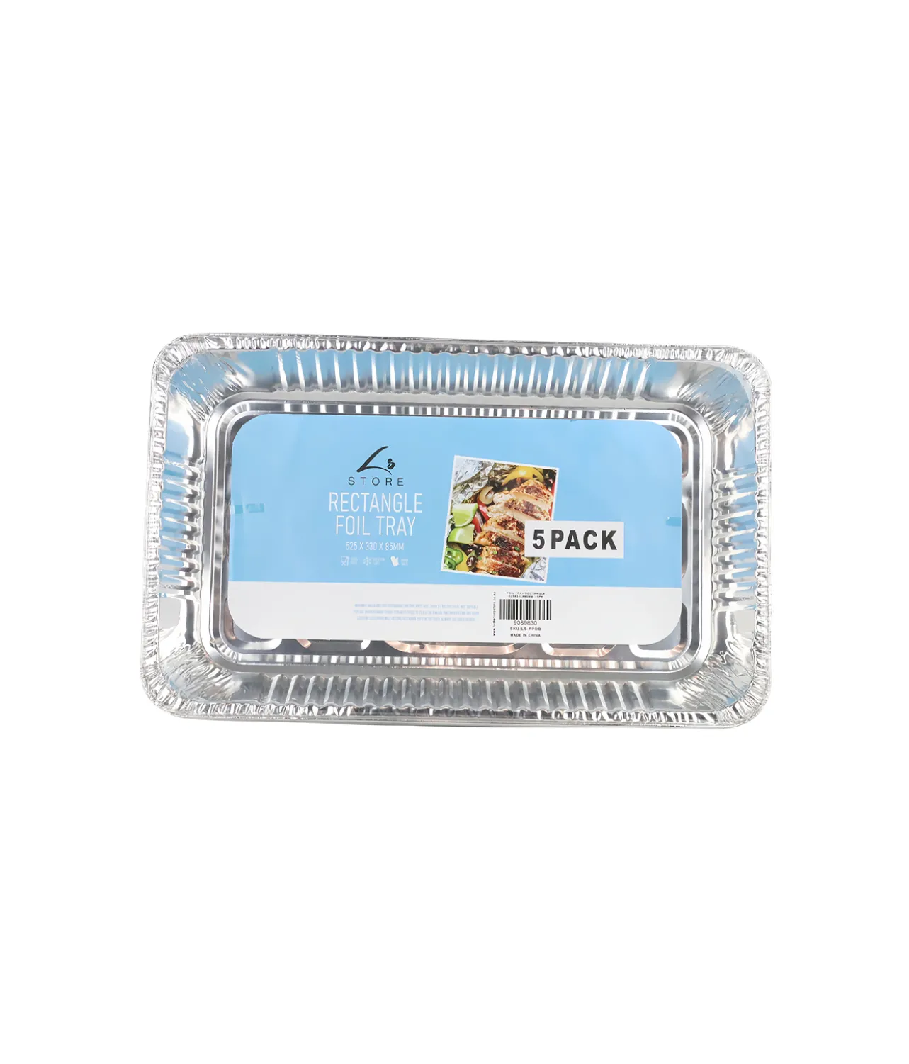 Rectangle Foil Tray 525 x 330 x 85mm 5 pk