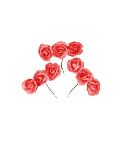 Red Artificial Craft Hibiscus Flowers 9pc 4cm