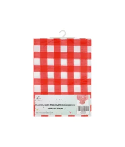 Red Gingham Flannel Table Cloth 137x274cm