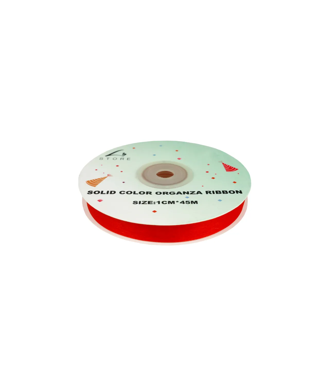 Red Solid Colour Organza Ribbon 1cm