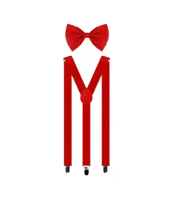 Red Suspender and Bow Tie