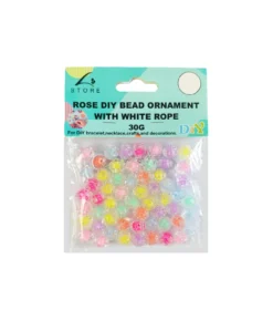 Rose DIY Bead Ornament With White Rope 30g