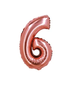 Rose Gold Air Fill Number 6 Balloon