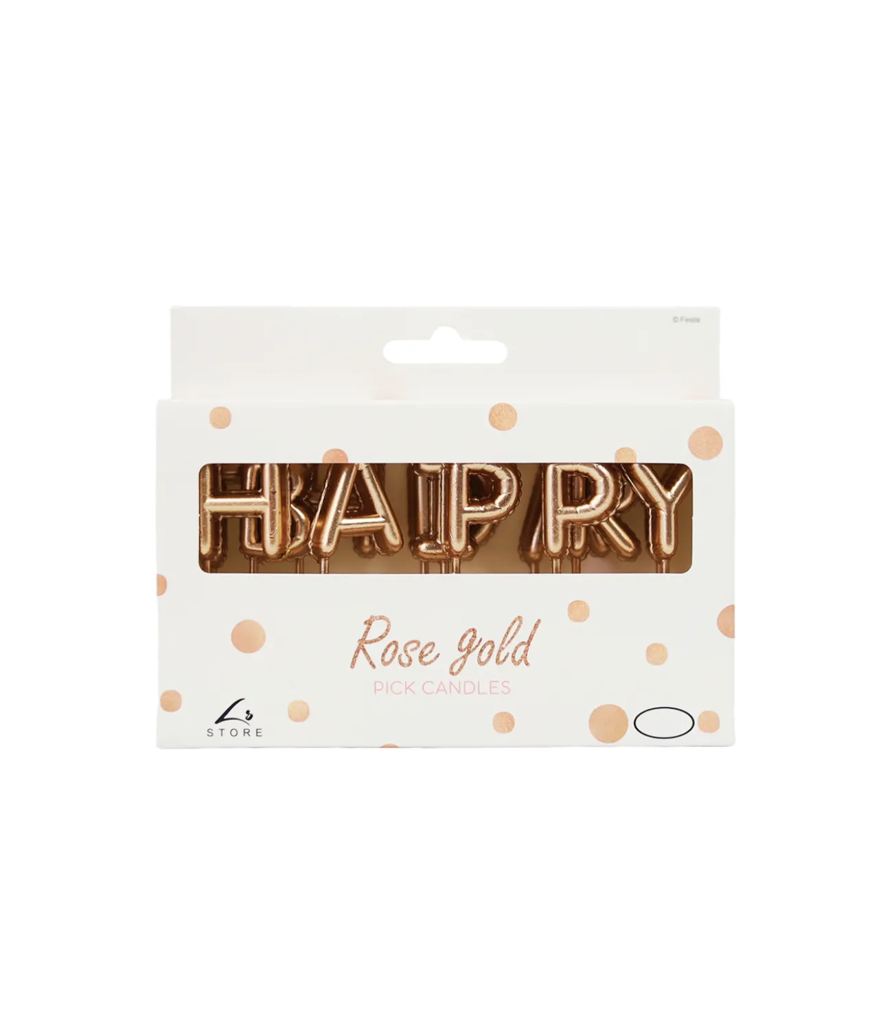 Rose Gold Foil Balloon Happy Birthday Pick Candles