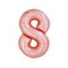 Rose Gold Holographic Foil Number Balloon 8