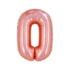 Rose Gold Holographic Foil Number Balloon 0