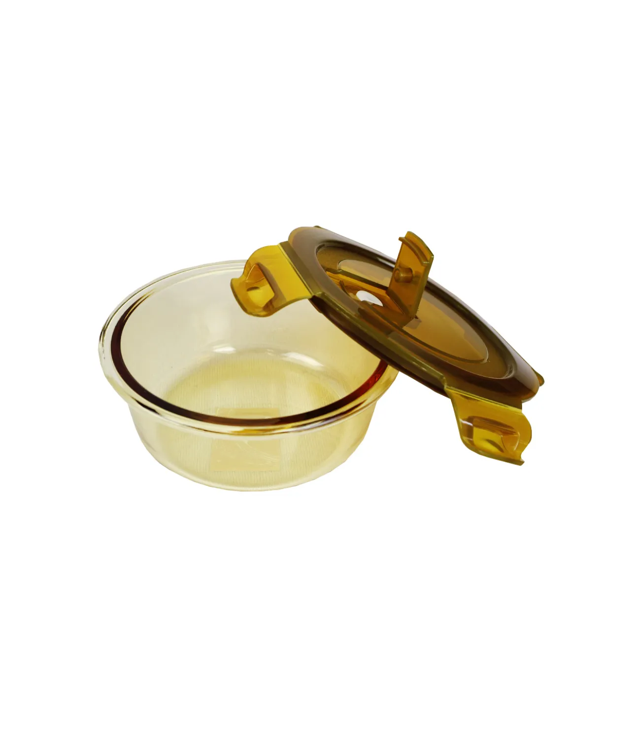 Round Amber Borosilicate Glass Container 370ml