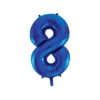 Royal Blue Foil Number Balloon 8