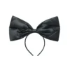 Satin Black Bow Headband 30cm