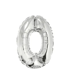 Silver Air Fill Number 0 Balloon