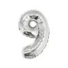 Silver Air Fill Number 9 Balloon
