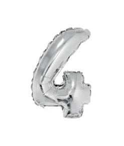 Silver Air Fill Number 4 Balloon
