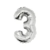 Silver Air Fill Number 3 Balloon