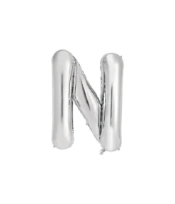 Silver Alphabet Foil Balloon Letter N