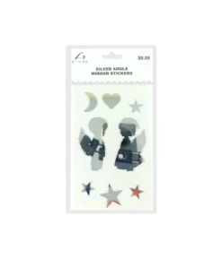 Silver Angle Mirror stickers 19.5x10cm