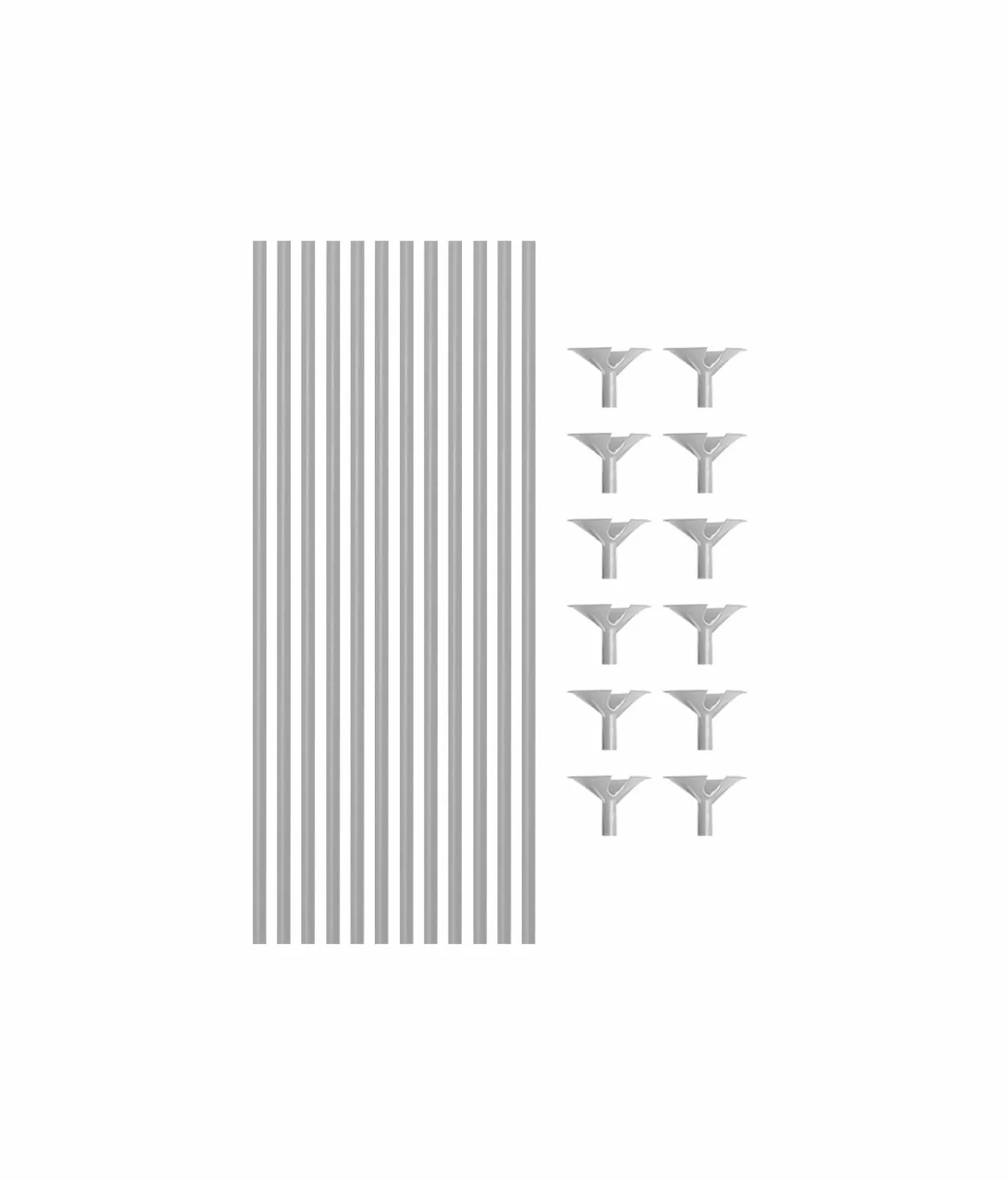 Silver Balloon Stick & Cup Set 12pk