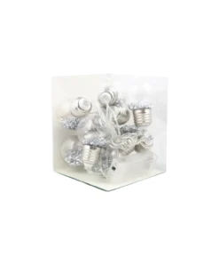 Silver Confetti Bulb Cool White Lights 1.65m