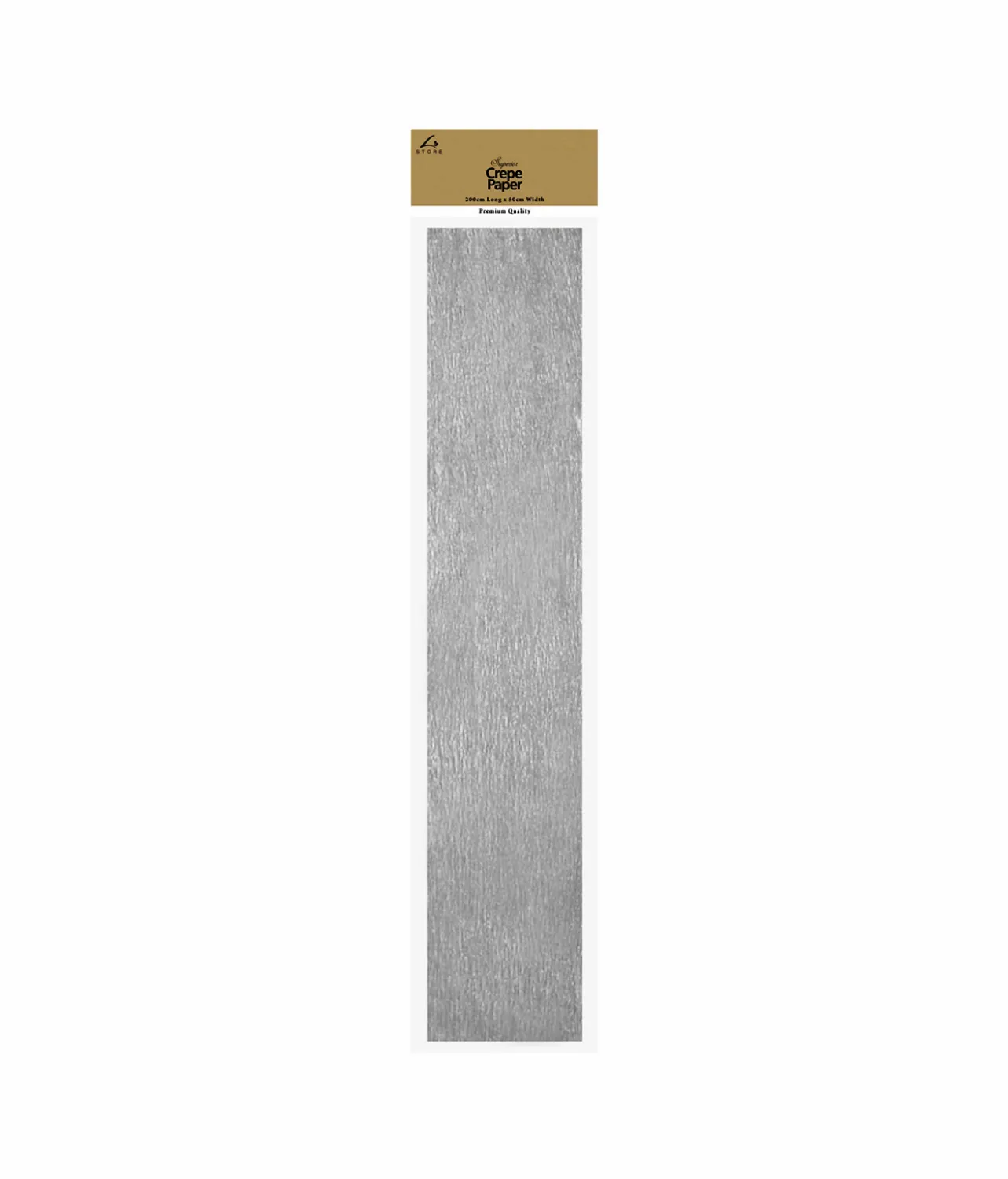 Silver Crepe Paper 200x50cm