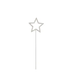 Silver Diamante Cake Topper Star