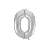 Silver Foil Number Balloon 0