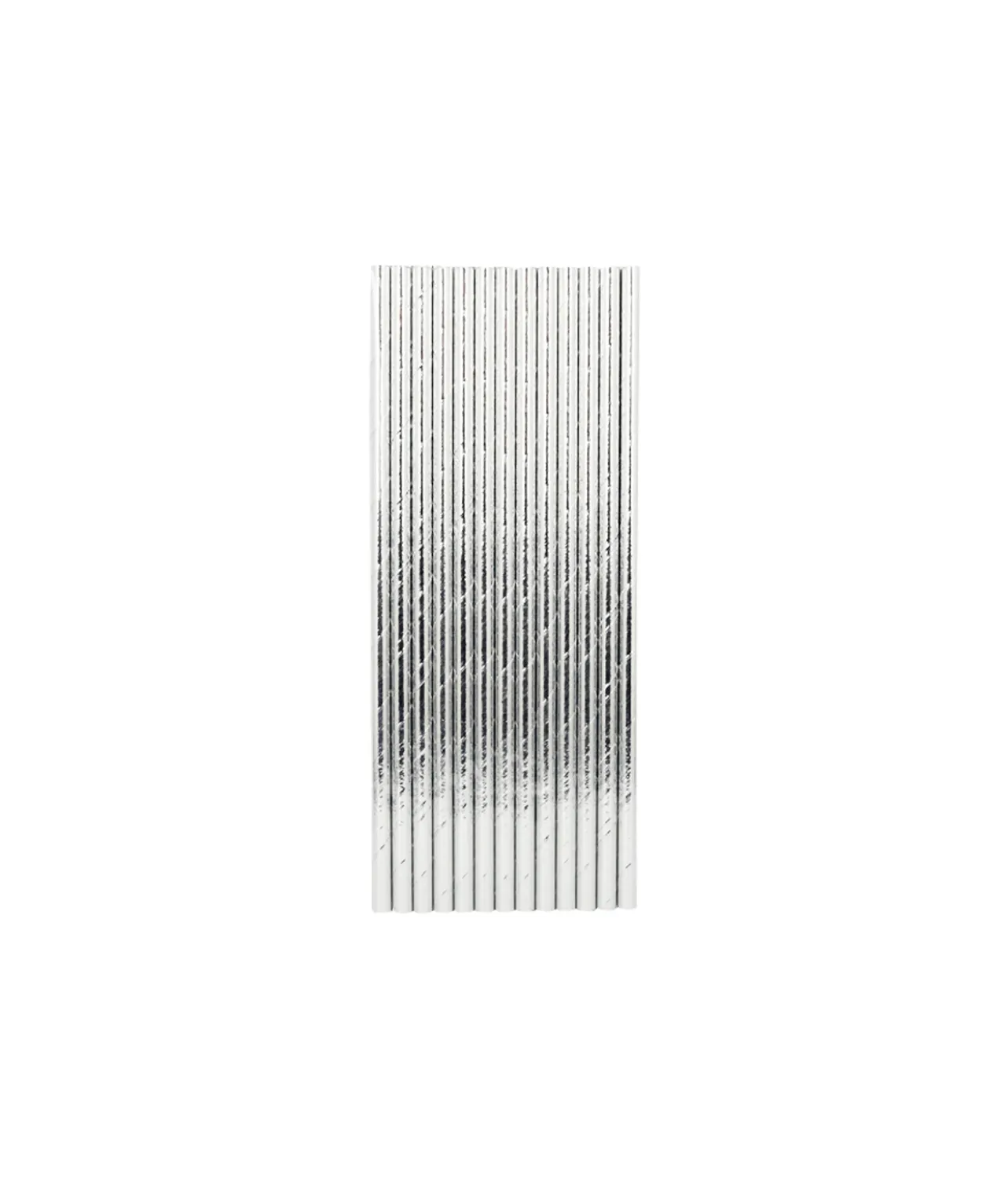 Silver Foil Paper Straws 25pk