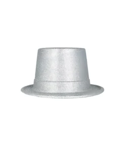 Silver Glitter Top Hat
