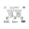 Silver Happy Birthday Balloons Assorted 28pc