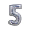 Silver Holographic Foil Number Balloon 5