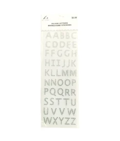Silver Letters Rhinestone Stickers