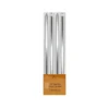 Silver Metallic Taper Candles 4pk