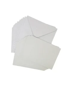 Silver Pearlised Cards & Envelopes Set 12pc