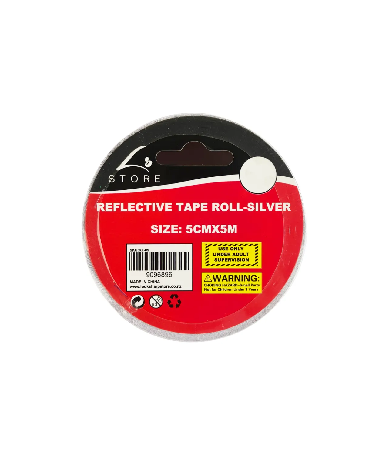 Silver PVC Reflective Tape Roll 5cmx5m