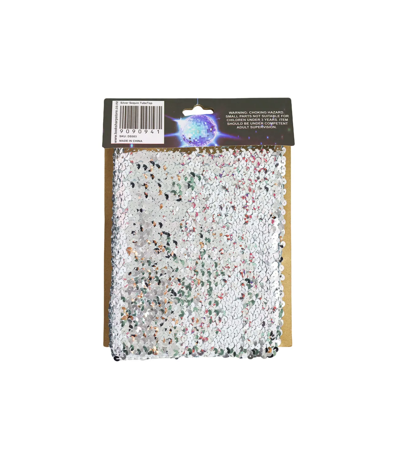 Silver Sequin Tube Top