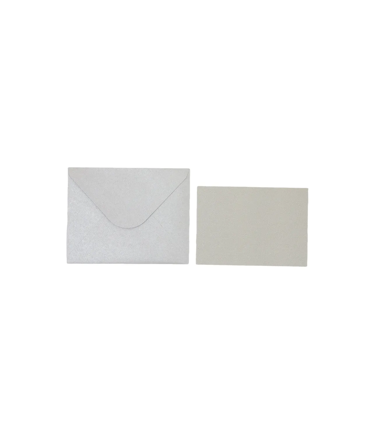 Silver Small Pearlised Cards & Envelopes Set 12pc