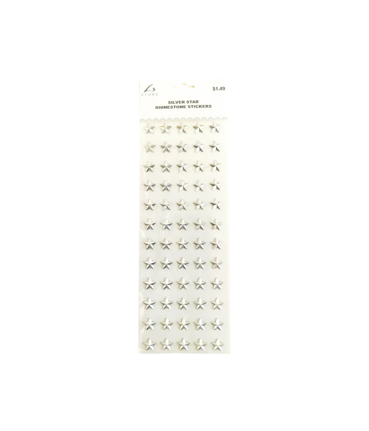 Silver Star Rhinestone Stickers