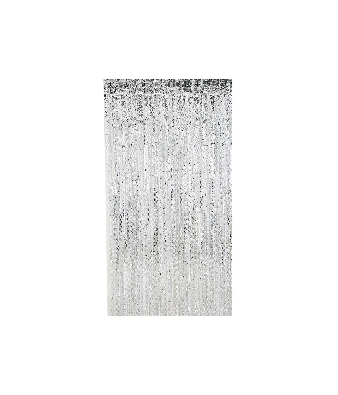 Silver Wavy Foil Curtain 1x2m