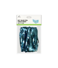 Sky Blue Table Skirt 3×0.8m