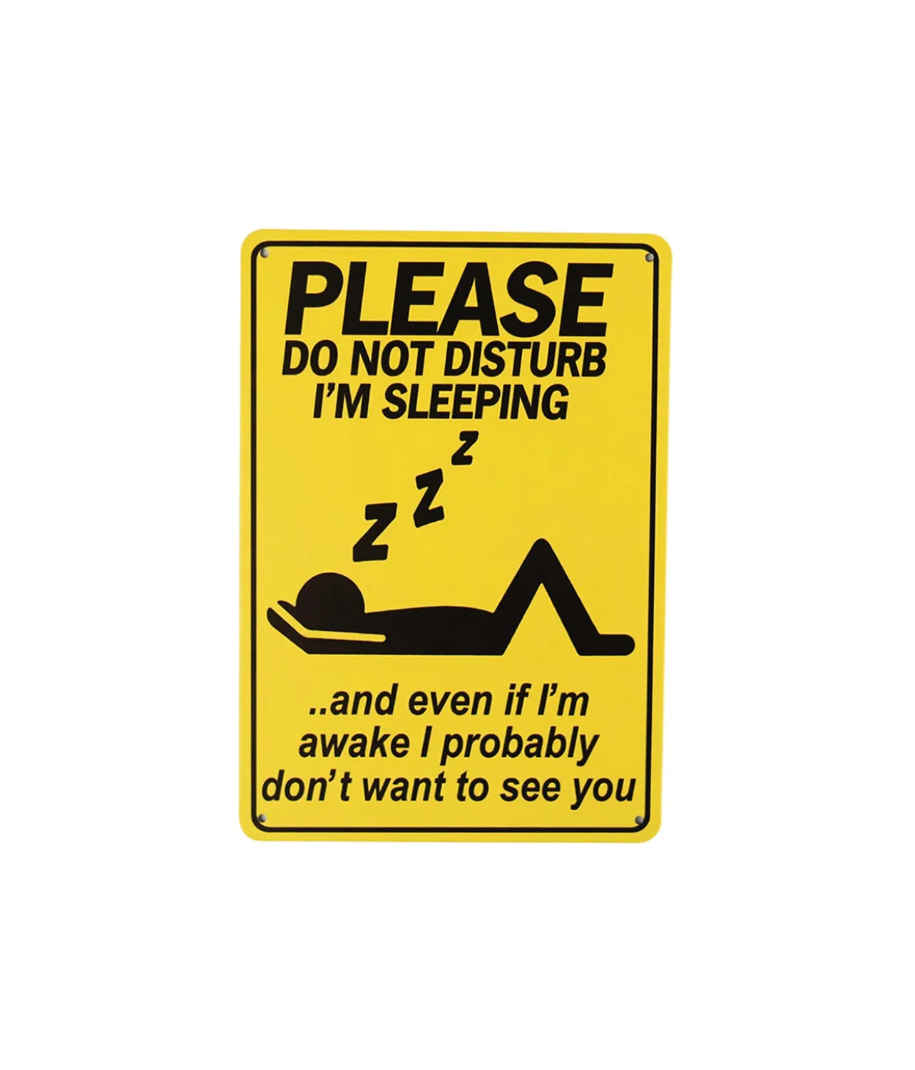 Sleeping Humorous Metal Sign 15x20cm 1pc
