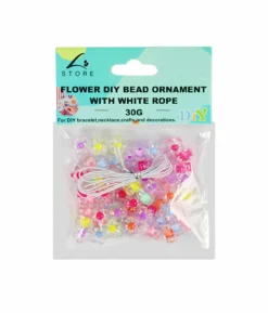 Small Flowers DIY Bead Ornament With White Rope 30g